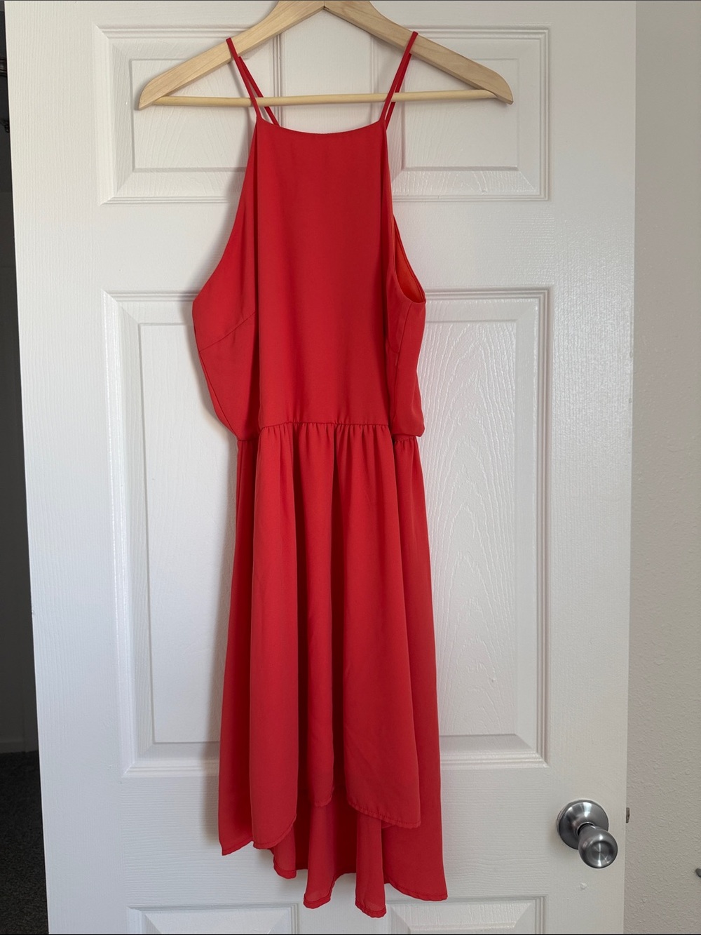 Needle & Thread High-Neck Red/Orange Dress